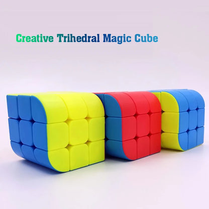 3x3x3 Trihedron Magic Cube – Gebogene Oberfläche, Professionelles Speed-Puzzle, Drehbares Gehirnspielzeug, Antistress, Lernspielzeug, Geschenk für Kinder