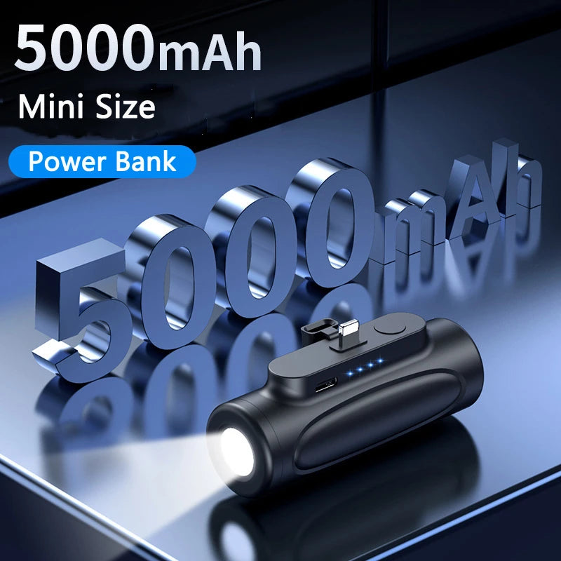 Mini Power Bank für Apple USB Typ C Tragbare Ladestation für iPhone 15 Xiaomi Mi Samsung Powerbank mit leichter Ersatzbatterie