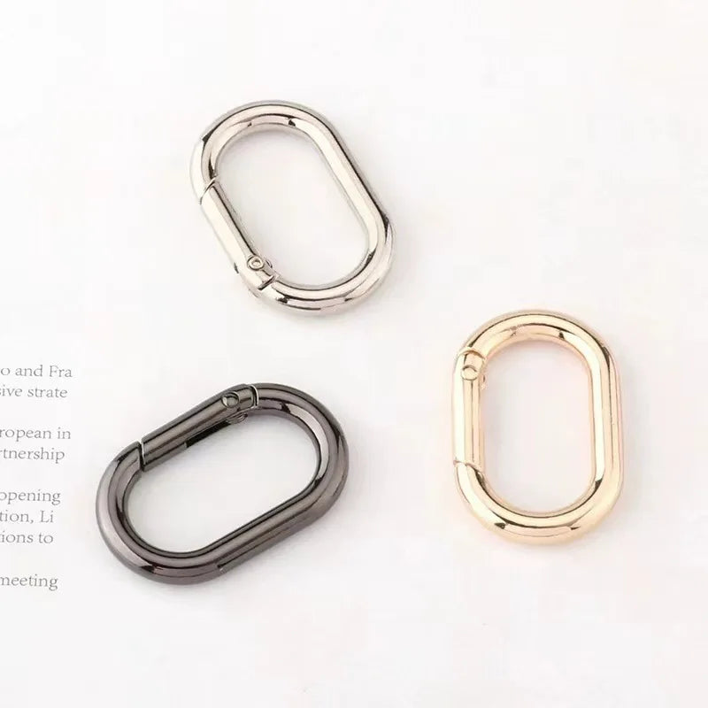 Oval Spring O Ring Ledertasche Handtasche Riemen Schnalle Verbinden Schlüsselanhänger Anhänger Hundehalsband Druckknopfverschluss Karabiner DIY Tasche Zubehör