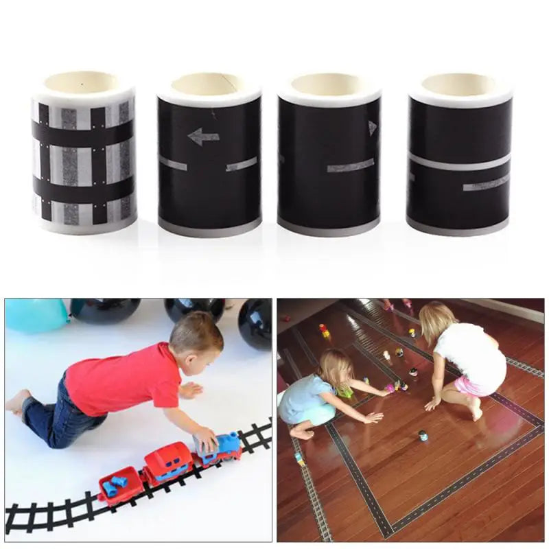5m Eisenbahn Straße Gleis Szene Band Breit Kreativ Verkehr Straße Klebeband Maskierung Papier Klebeband DIY Design Aufkleber Kinder Spielzeug Auto Spielen