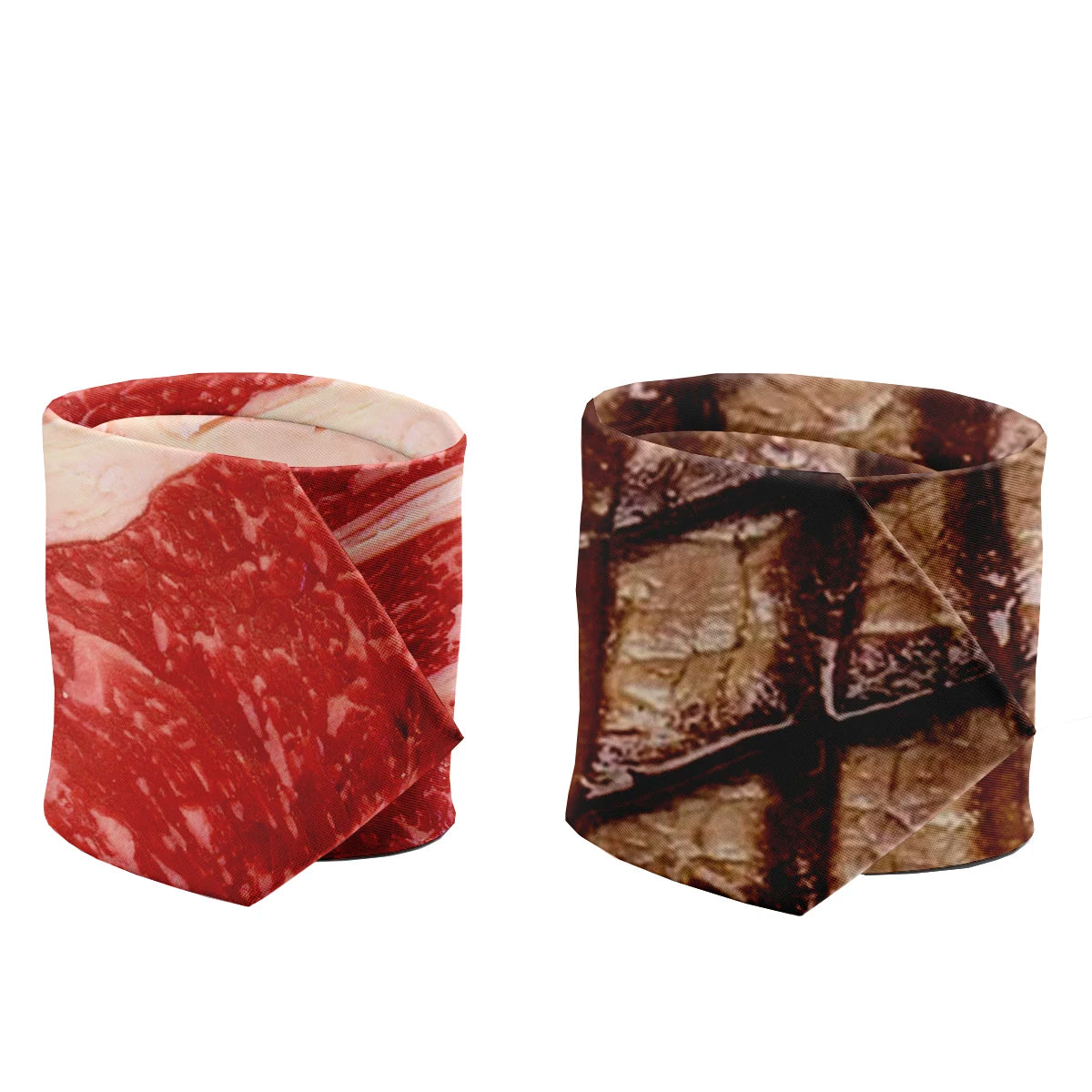 Unisex-Krawatte im Fleisch-Design: Modische Krawatte mit Hot-Food-Print, lustiges Accessoire für Herren, Partys und Halloween-Outfits.