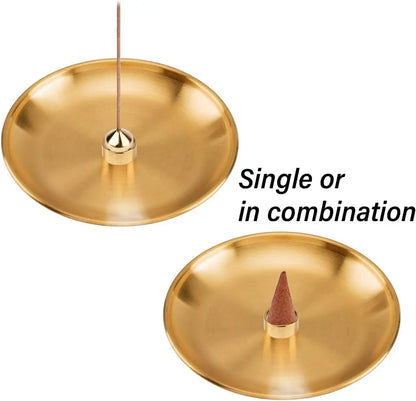 5 In 1 Metall -Weihrauchbrenner für Yoga Messing Weihrauchhalter Palo Santo Halter Salbeihalter Weihrauch Tablett Asche Catcher Home Decor Decor