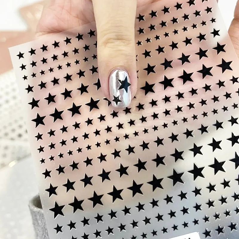 Nail Art Aufkleber Y2K Satr Pentagramm / Kreuz Sterne Nagel Design Selbstklebend für Frauen Mädchen Luxus Maniküre Dekoration