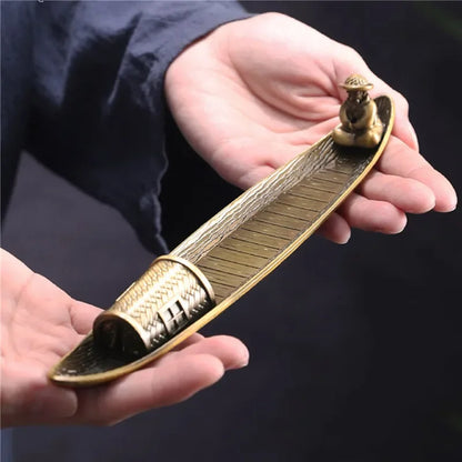 Kreativer Weihrauchhalter Weihrauchhalter Boat Alte Männer, die japanische Stile für japanische Stile Stick Brenner Aromatherapie Orament Home Decor fischen,