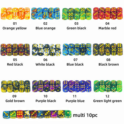 Neue Ankunft! 10 teile/satz von 12mm D6 Glücksspiel Würfel mit Gold Standard Punkt Als Turm Spiel Zubehör für Glücksspiel, Tablelop