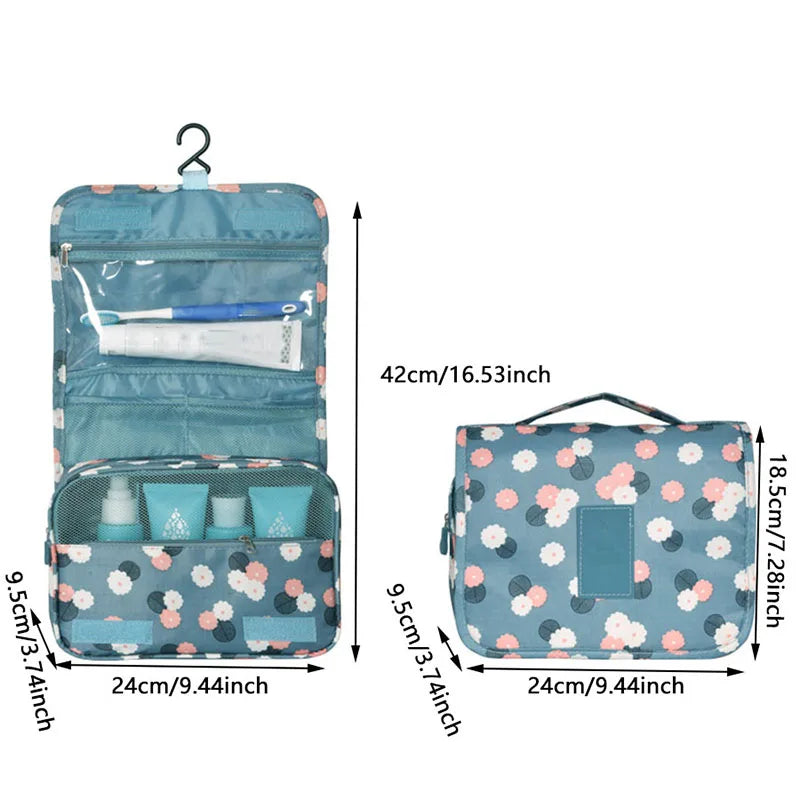 Kosmetiktasche Frauen Reisetasche Wasserdichte Toilettenartikel Beauty Organizer Damen Badezimmer Neceser Make-up Aufbewahrungstasche mit Haken Waschen