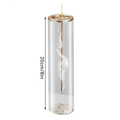 Räucherstäbchenhalter, Räucherstäbchenhalter für Stäbchen, abnehmbarer Aschefänger aus Glas, sauberer Räucherbrenner, Meditation, Yoga, Spa und mit Dekor