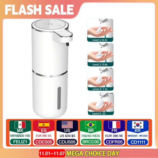 Xiaomi 380 ml automatischer Schaumseifenspender für Badezimmer, intelligente Handwaschmaschine mit USB-Aufladung, weißes, hochwertiges ABS-Material