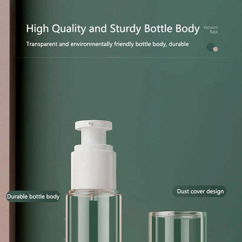 Tragbare leere Lotion / Spray Airless Vakuum nachfüllbare Flaschen Frau 15-100ML Reiseflasche Pumpe Toilettenartikel Kosmetikbehälter