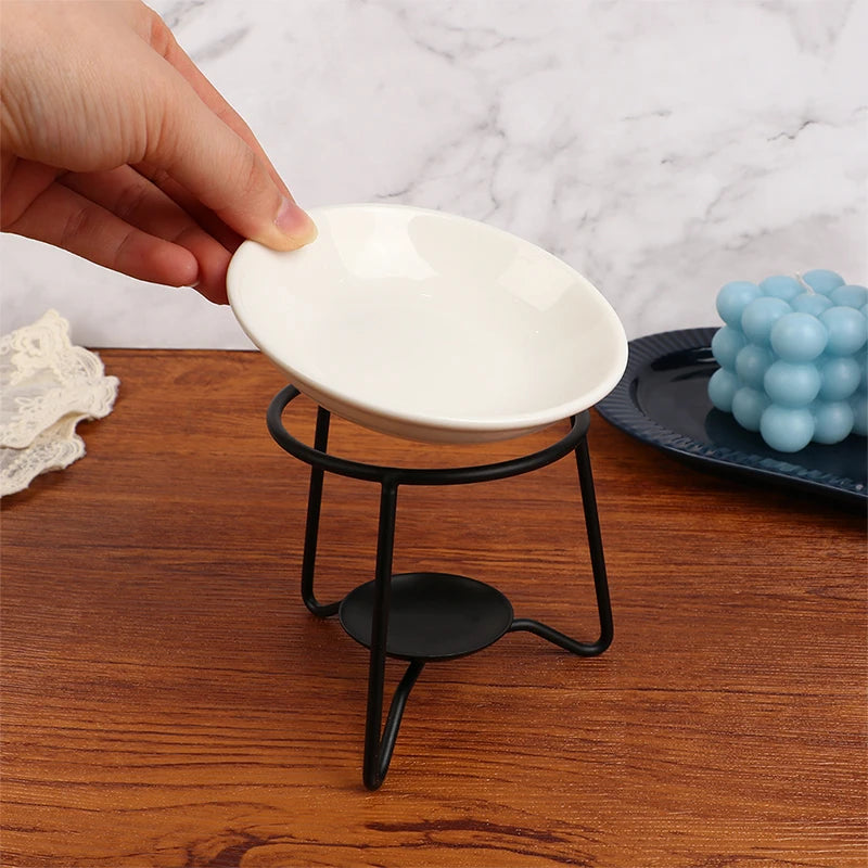 1Pc Schwarz Neue Weihrauch Brenner Ätherisches Öl Lampe Herd Teelicht Kerzenhalter Ornament Aroma Diffusor Spa Meditation Wohnkultur