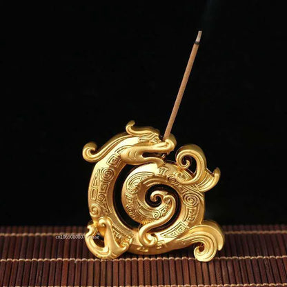 Mini Metall Gold Drache Räucherstäbchen Brenner 1 Stück Kreativer Drache Räucherstäbchen Halter Sandelholz Räuchergefäß Home Office Dekor