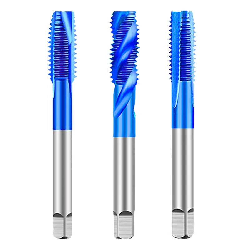 AZZKOR Spiral-/Gerade-/Schneid-Gewindebohrer M35 Kobalt, Blau-Nano-Beschichtung für Edelstahl M2M3M4M5M6M8M10M12