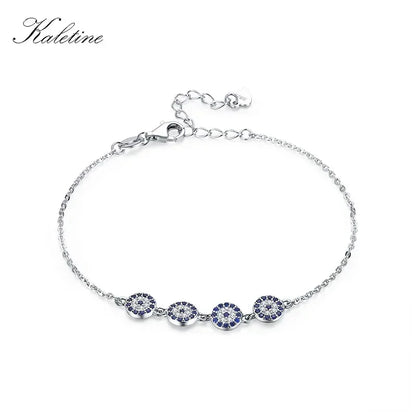 Kaletine 925 Sterling Silber Armband Neue Mode Türkei Glück Bösen blick Zirkonia Echtes Silber Schmuck für Armband Frauen