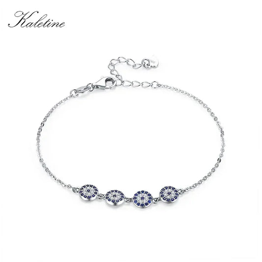 Kaletine 925 Sterling Silber Armband Neue Mode Türkei Glück Bösen blick Zirkonia Echtes Silber Schmuck für Armband Frauen