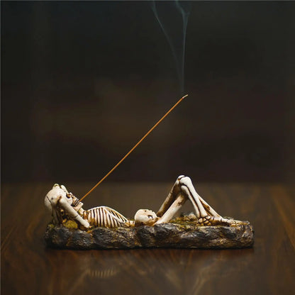 Räuchergefäß Totenkopf Figur Skulptur Räucherstäbchenhalter Dekor Geschenke