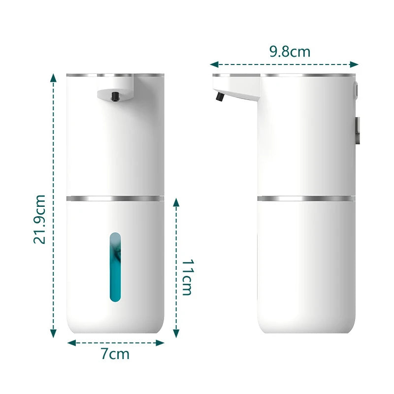 Seifenspender, 1/2 Stück, automatischer Schaumseifenspender, Küche, Badezimmer, Smart Infrarot, berührungslos, 380 ml, Handwaschanlage, aufladbar