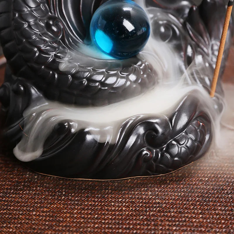1pc, Dragon Backflow Räucherstäbchenbrenner Keramik Räucherstäbchenhalter, für Home Decor Aromatherapie Entspannungsgeschenke (ohne Räucherstäbchen)