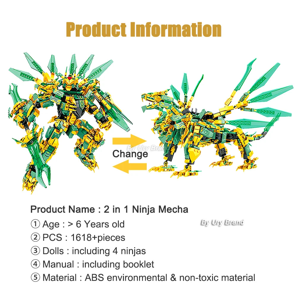 4-in-1-Ninja-Goldener-Krieger-Roboter-Mech-2-Köpfe-fliegende-Drachen-Set-Kämpfer-Figuren-Bausteine-Spielzeug-für-Kinder-Jungen-Weihnachtsgeschenk