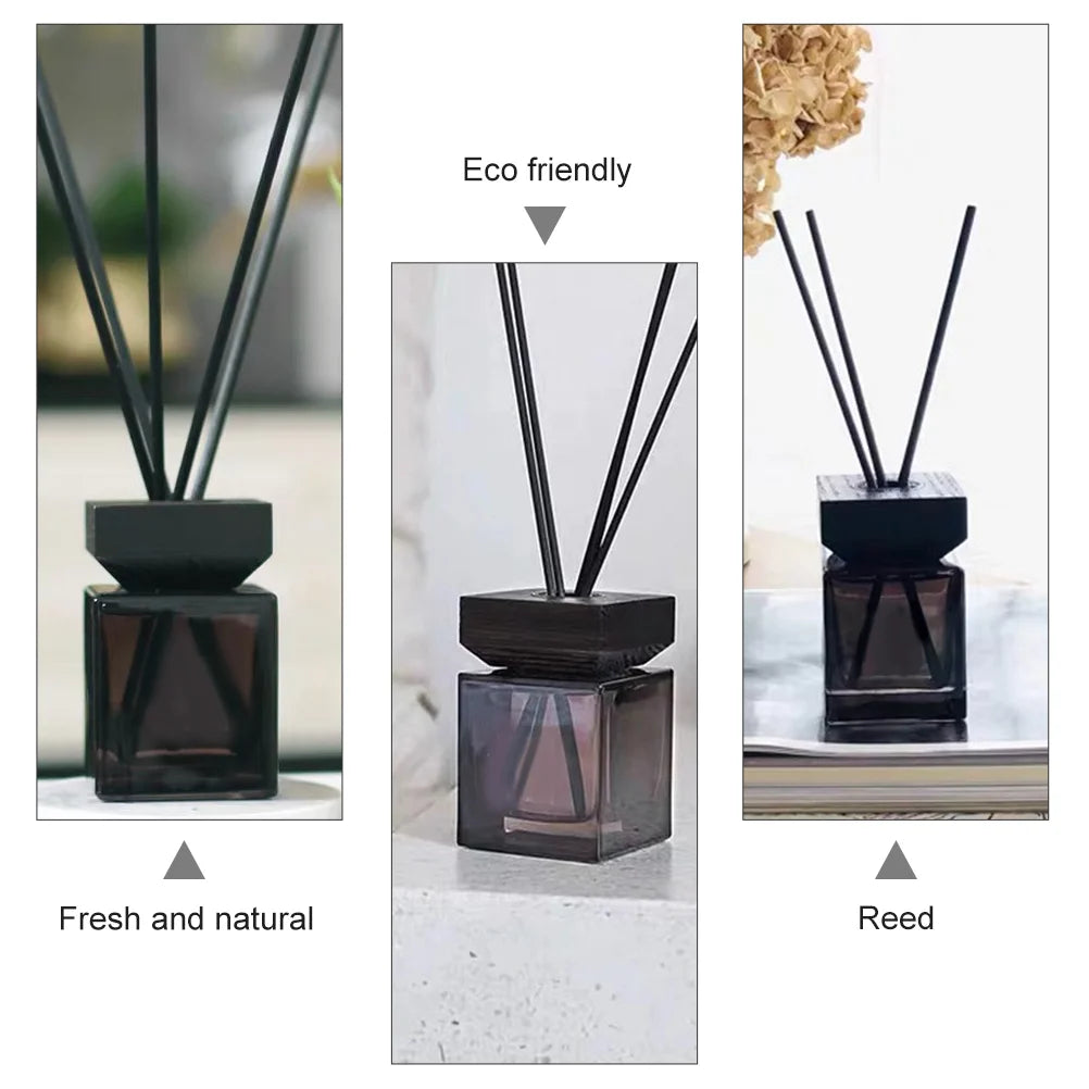 Aromatherapie Flasche Rattan Diffusor Container Kit leeres Glas ohne Feuer quadratische Duft feuerfreies Öl