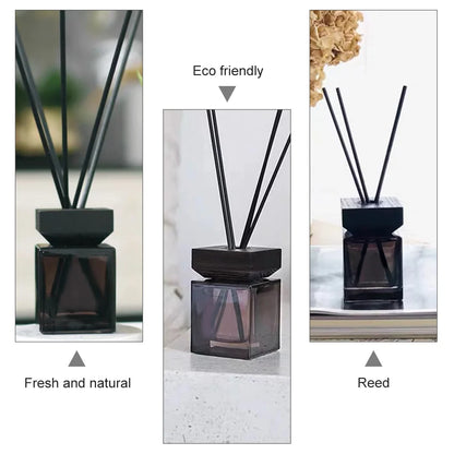 Aromatherapie Flasche Rattan Diffusor Container Kit leeres Glas ohne Feuer quadratische Duft feuerfreies Öl
