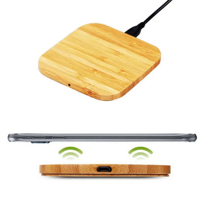 Tragbar für kabelloses Ladegerät Aufladen Slim Wood Pad für / Plus / X Smartphone Wireless Charger Pad für S7
