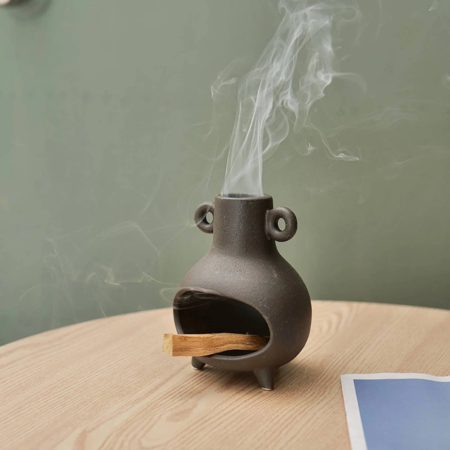 Keramik-Palo-Santo-Halter, Räuchergefäß, 9,9 x 13,2 cm, Mehrzweck-Dekoration, Kerzenhalter, Salbei-Brennschale für Büro, Hotel