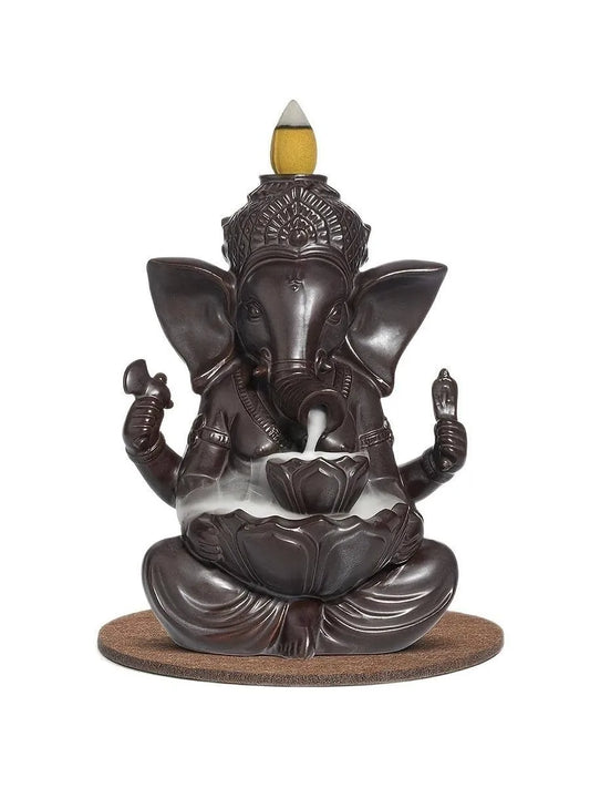 1 stück Ganesha Wasserfall Räucherstäbchenbrenner, Keramik Rückfluss Räuchergefäß Räucherstäbchen Halter, Yoga Aromatherapie Elefant Ornament Home Decor
