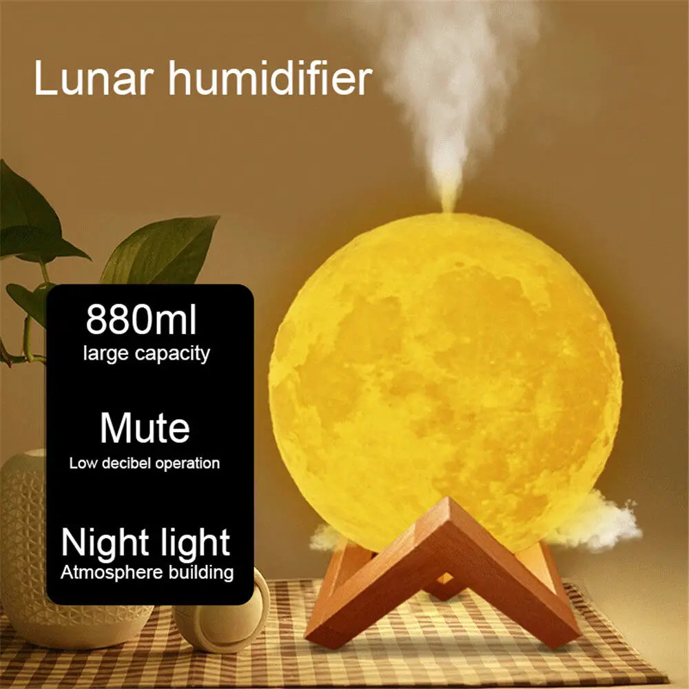 Moon-Air-Diffusor-880ml-Aroma-Spreader-Ultraschall-tragbarer-Luftbefeuchter-USB-Air-Shooter-Full-Moon-Light-Night-Home-Decor