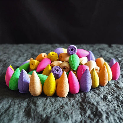 Y 10/20/50 Stück natürliche indische Kegel-Räucherstäbchen, Rose, Wasserfall, Reflux-Turm-Räucherstäbchen für Rückflussbrenner, Heim-Teestube, Hotelduft