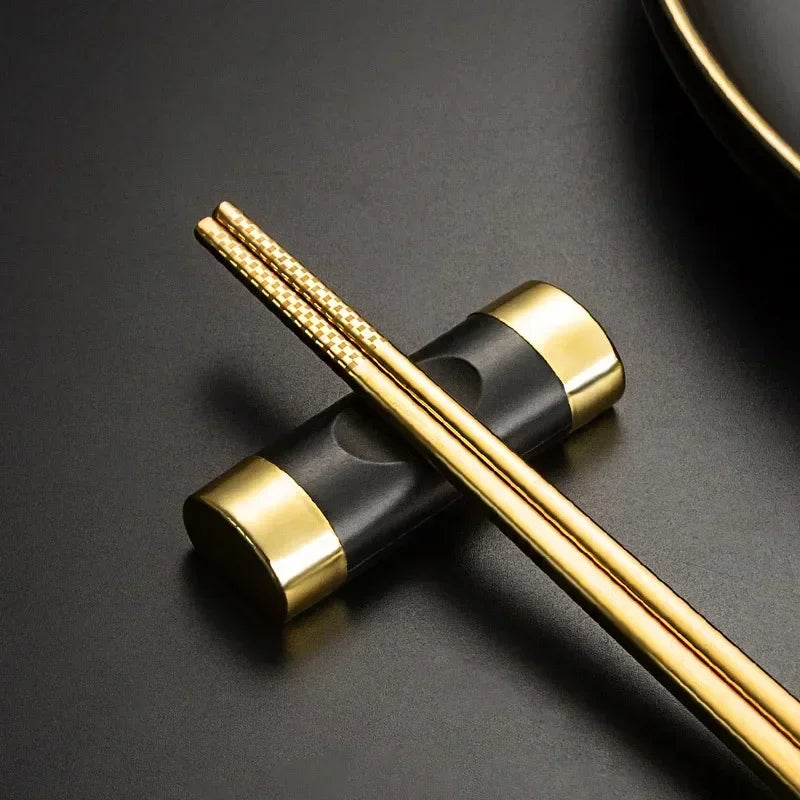 Legierung Chinesisches Essstäbchen Food Stick für Sushi Sticks Essstäbchen Rest Essstäbchen Halter Löffel Kissenform Rahmen Küchengeräte
