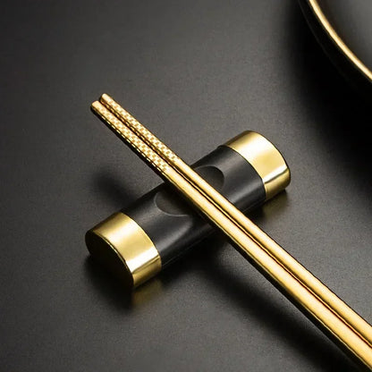 Legierung Chinesisches Essstäbchen Food Stick für Sushi Sticks Essstäbchen Rest Essstäbchen Halter Löffel Kissenform Rahmen Küchengeräte