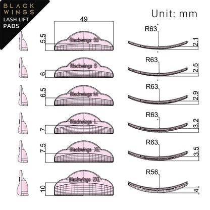 SUPER 6Sizes Wimpern Dauerwelle Curler Lift Pads Wimpernwelle Pads Stäbe für LashLift Silikon für Wimpern Make-up Beauty Auch