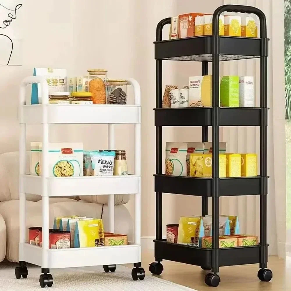 Neuer mehrlagiger Rollwagen – Küchenbodenregal, Schlafzimmer-, Baby-Snack-, mobiles Badezimmerregal, Haushaltswagen mit Rollen