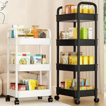 Neuer mehrlagiger Rollwagen – Küchenbodenregal, Schlafzimmer-, Baby-Snack-, mobiles Badezimmerregal, Haushaltswagen mit Rollen