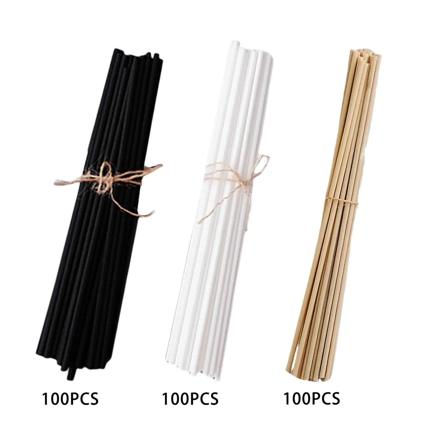 100pcs Reed Diffusor Sticks Set 3mm 8 -Zoll -Faser -Schilfdiffusor -Sticks Duft für Schlafzimmer Büro Badezimmer Haus zu Hause