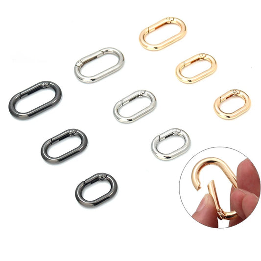 Oval Spring O Ring Ledertasche Handtasche Riemen Schnalle Verbinden Schlüsselanhänger Anhänger Hundehalsband Druckknopfverschluss Karabiner DIY Tasche Zubehör