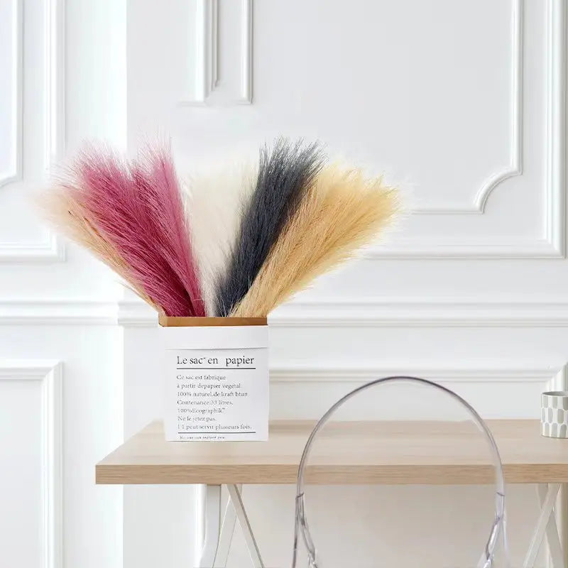 15 Stück Künstliches Pampasgras Blumenstrauß für Heim- und Hochzeitsdekoration, DIY Party Schlafzimmer, Kunstpflanzen Blumen, Vasen Dekoration, Schilf