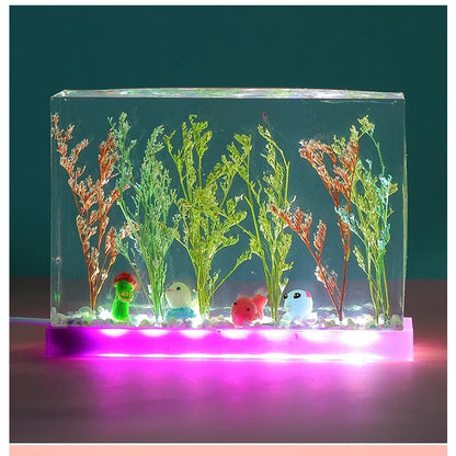 Trockenblume 3D Würfel Ornament, quadratischer LED-Lampenhalter, quaderförmige Silikonform