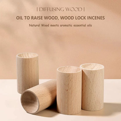 5pcs / 10pcs Holz Diffusor für ätherische Öle, tragbarer Aromatherapie-Holz-Auto-Diffusor, Home Indoor Round Zylinder Duft Spreader