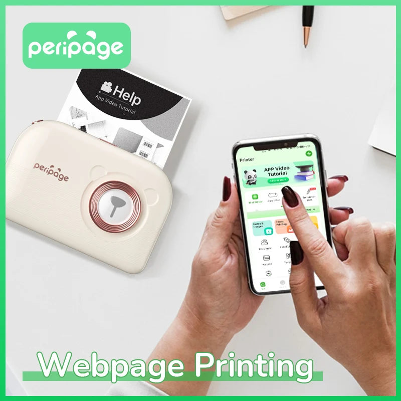 Drahtloser Thermophoto-Drucker PDF 203 dpi, tragbarer Bluetooth-Minietikettendrucker Dokumenten-Barcode-Hersteller-Aufkleberpapier