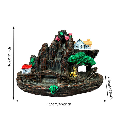 1 Stk. Harz-Rückfluss-Räuchergefäß – Feenberg Elegantes Reich, Räucherbrenner für Zuhause und Büro, dekoratives Räucherhalter-Ornament