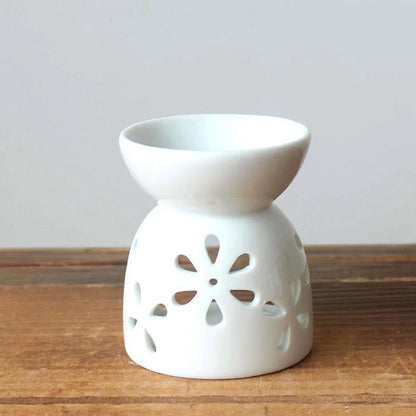 Keramik Handwerk Aroma Brenner Handgemachte hohle Blume Muster Ätherisches Öl Brenner Kerzenlampe Viele Stil HomeOffice Handwerk Dekor 1X