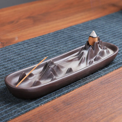 Kreative Keramik Lila Sand Räucherstäbchen Brenner Zen Buddhist Hand Rückfluss Räuchergefäß Lotus Drachen Form Räucherstäbchen Ofen Home Decorations