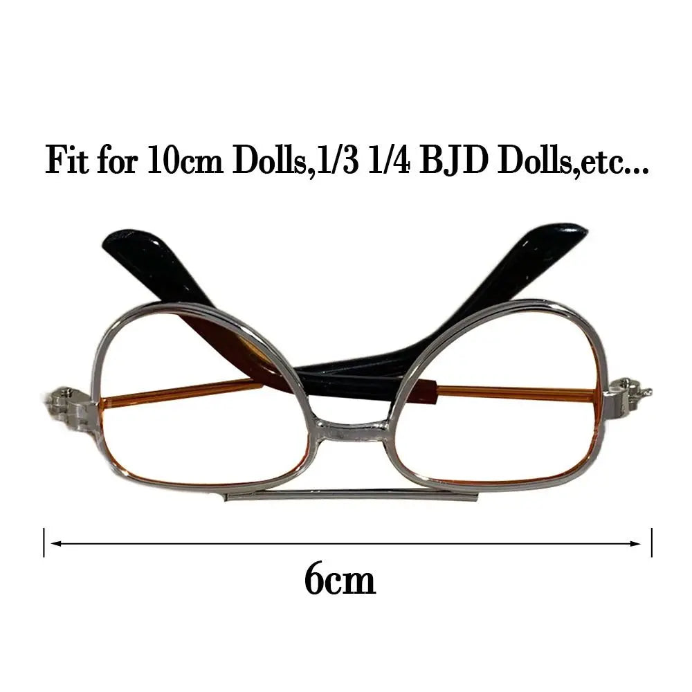 6 cm Fashion Doll Sonnenbrille für 10 cm Baumwollpuppen Rahmen Brillen für 1/3 1/4 BJD DUPPS MINI Brille DIY -Kleidung Zubehör