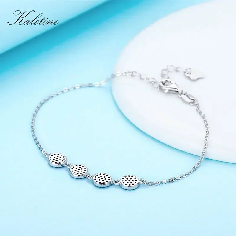 Kaletine 925 Sterling Silber Armband Neue Mode Türkei Glück Bösen blick Zirkonia Echtes Silber Schmuck für Armband Frauen
