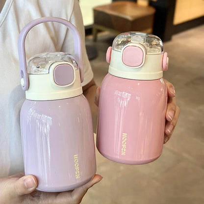 500ml Edelstahl-Thermosflasche Tragbare Thermo-Kaffeetasse Vakuumflasche Isolierte Wasserflasche Halten Sie den kalten Vakuumbecher heiß