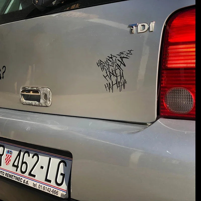 Auto Motorrad Aufkleber HAHAHA Joker Motorrad Helm Aufkleber Auto reflektierende Moto Auto lustige Helm Aufkleber Vinyl Styling Dekor