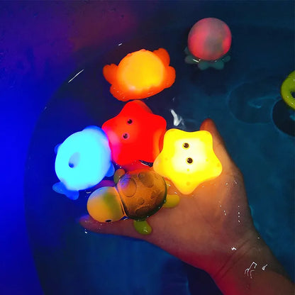 Glühtier-Waschwasser-Set-schwimmendes-Wasser-Lichtnetz-Angeln-Fische-spielendes-Wasserspielzeug-Kinder-Baby-Badespielzeug-schwimmend