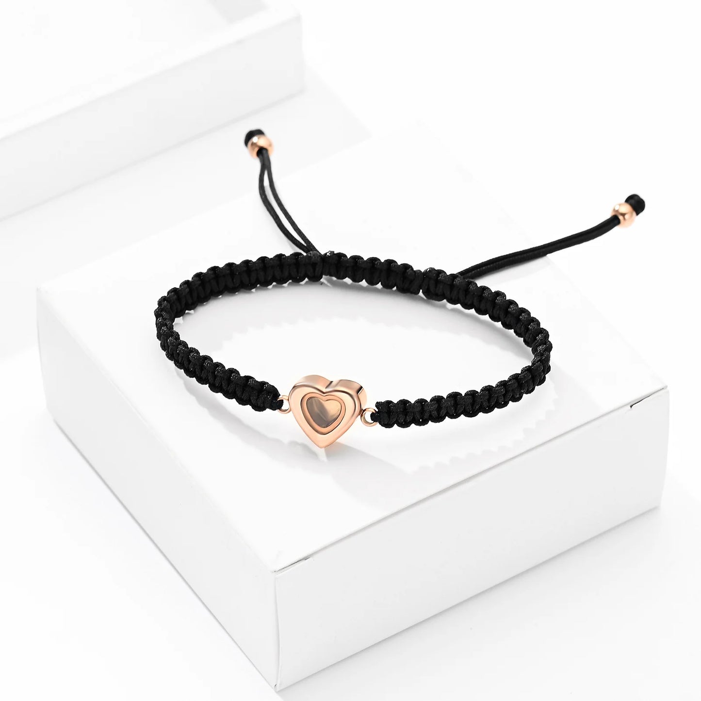 Frauen Memorial Asche Armband geflochtenes Seil transparent Herz Mini Urnen Asche Halter Andenken Schmuck Armreif Länge verstellbar