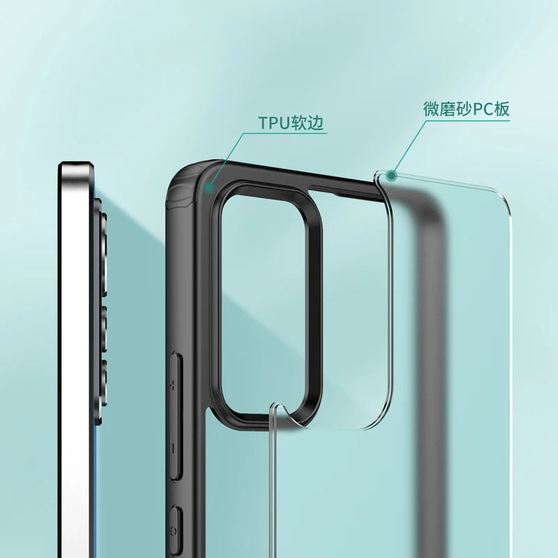 Für Xiaomi 12 Lite Case Schockdichte mattes transparentes PC+TPU-Fall für Xiaomi 12T Pro Anti-Scratch Lightweight Clear Case